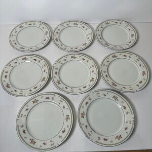 Vintage Abingdon Rose Fine Porcelain China Made in Japan 6 1/2" 8 Bread Plates